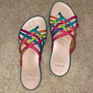 CROCS Comfort Strap Jelly Flat Multi Color Sandals